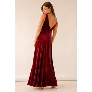 Lulus So Much Magic Berry Red Velvet Maxi Dress - Size S
